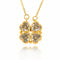 Collier femme 2 - en - 1, pendentif trèfle et cœur zircon scintillant, bijou doré ou argenté, modèle Courage
