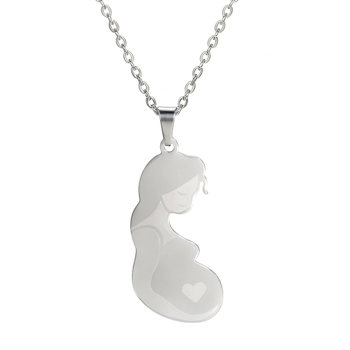 Collier femme enceinte, en acier inoxydable, bijou symbolique
