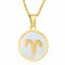 Collier femme signe astrologique, pendentif médaille en nacre et acier inoxydable, 12 signes du zodiaque