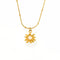 Collier femme solaire doré, perle de nacre et chaîne serpent, modèle Matilda
