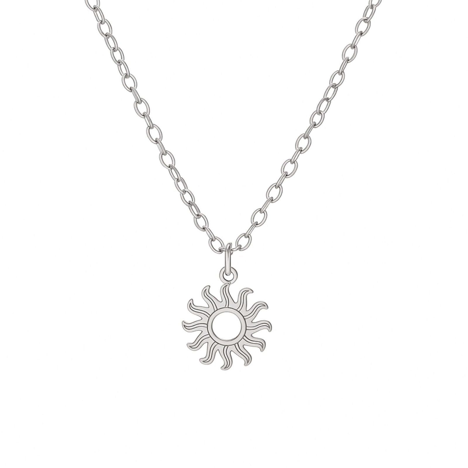 Collier fin, motif solaire doré, style rétro chic, taille réglable, modèle Arya