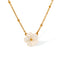 Collier fleur nacrée en acier inoxydable doré, pendentif sculpté, pour femme élégante, modèle Floréa