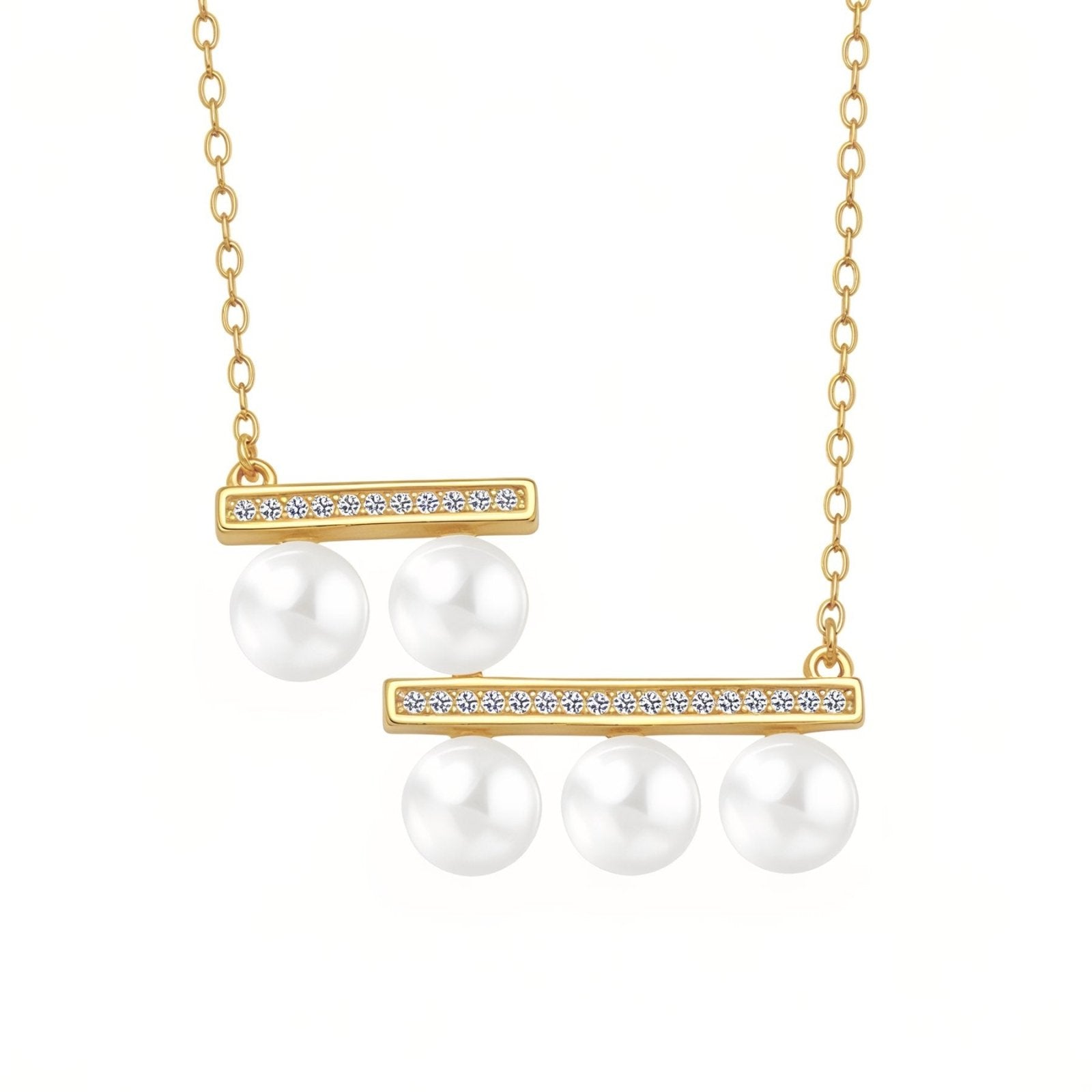 Collier géométrique à perles, élégant et raffiné, monture en argent 925, modèle Madeleine
