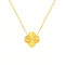 Collier géométrique acier, trèfle design sculpté, bijou mixte élégant, modèle Janelle
