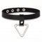 Collier gothique cuir pour femme, avec pendentif triangulaire en alliage métallique