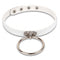 Collier gothique cuir pour femme, en simili cuir noir, avec grand anneau gothique