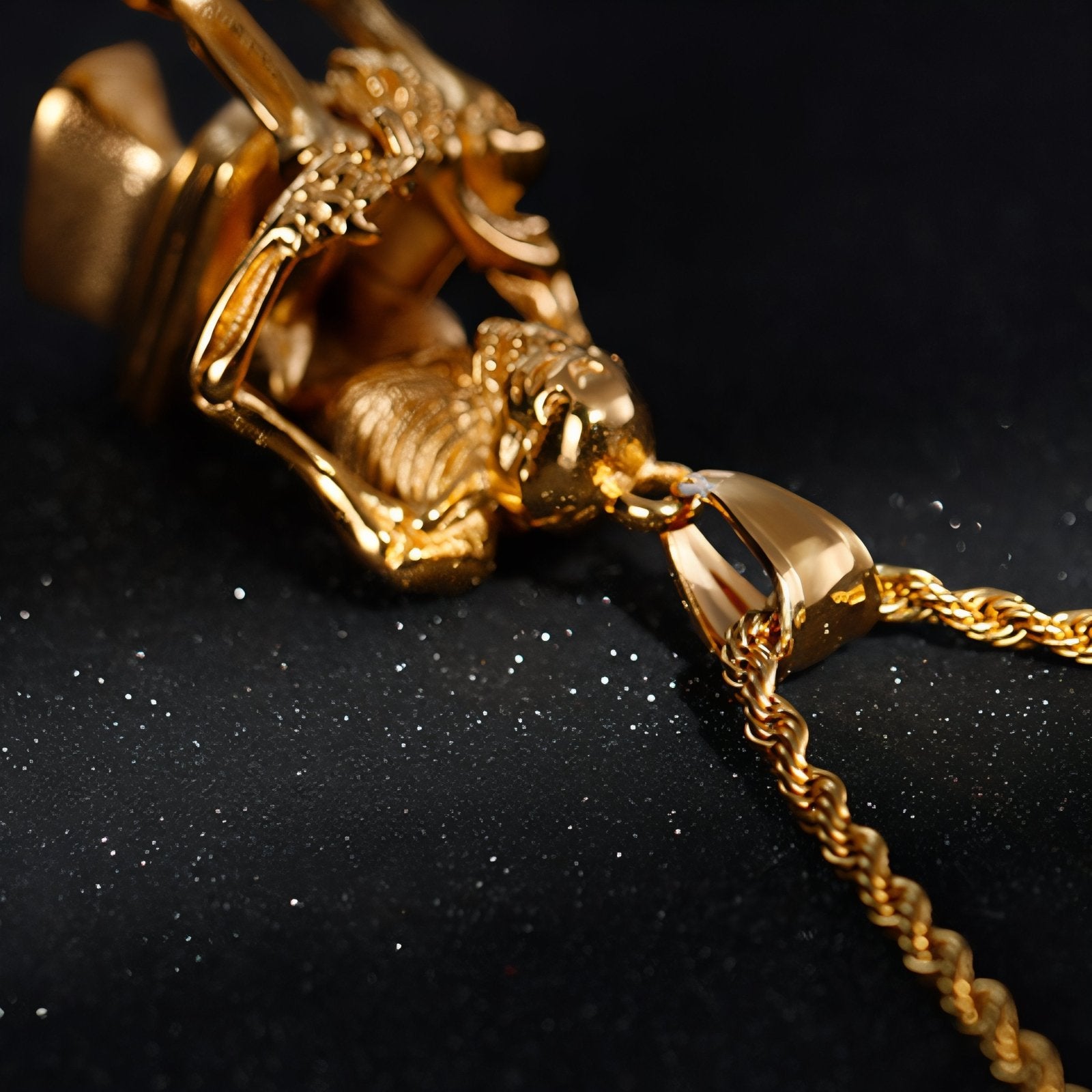 Collier gothique pour homme, avec pendentif squelette assis, en acier inoxydable