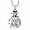 Collier gothique pour homme, pendentif main squelette et tête de mort, en acier inoxydable