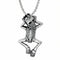 Collier gothique pour homme, pendentif squelette couronné, en acier inoxydable