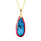 Collier goutte en pierre naturelle marbrée, en howlite et maille fine, style bohème chic