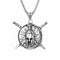 Collier guerrier spartiate pour homme, en acier titane, pendentif casque spartiate avec bouclier et épées croisées