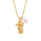 Collier hippocampe pour femme, en acier inoxydable doré, pendentif marin avec étoile de mer rose