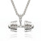 Collier homme pendentif haltère, disques avec prénoms gravés, en acier inoxydable