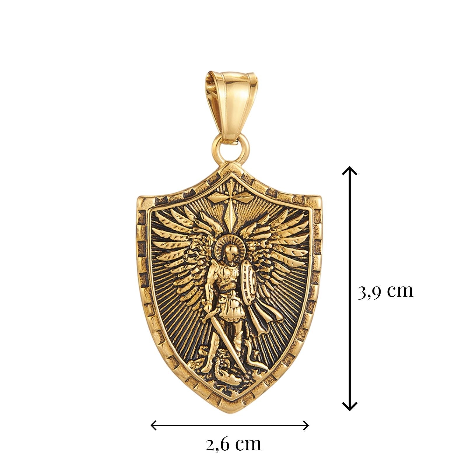 Collier homme religieux, pendentif archange Saint - Michael, acier inoxydable, modèle Sanctus