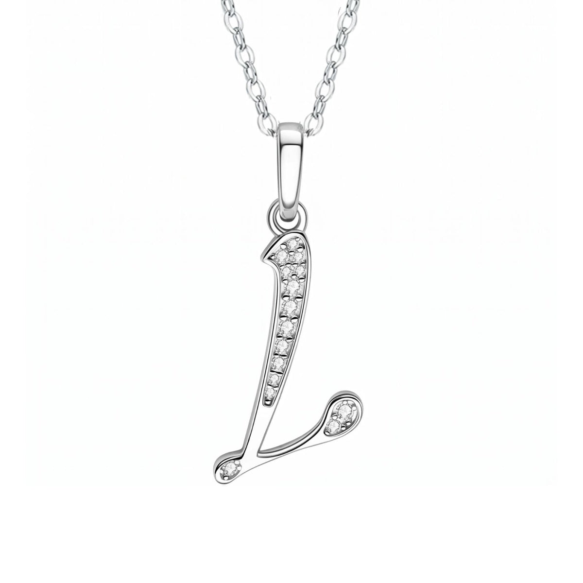 Collier initiale personnalisé pour femme, en cuivre argenté, pendentif lettre alphabet serti de zircons transparents