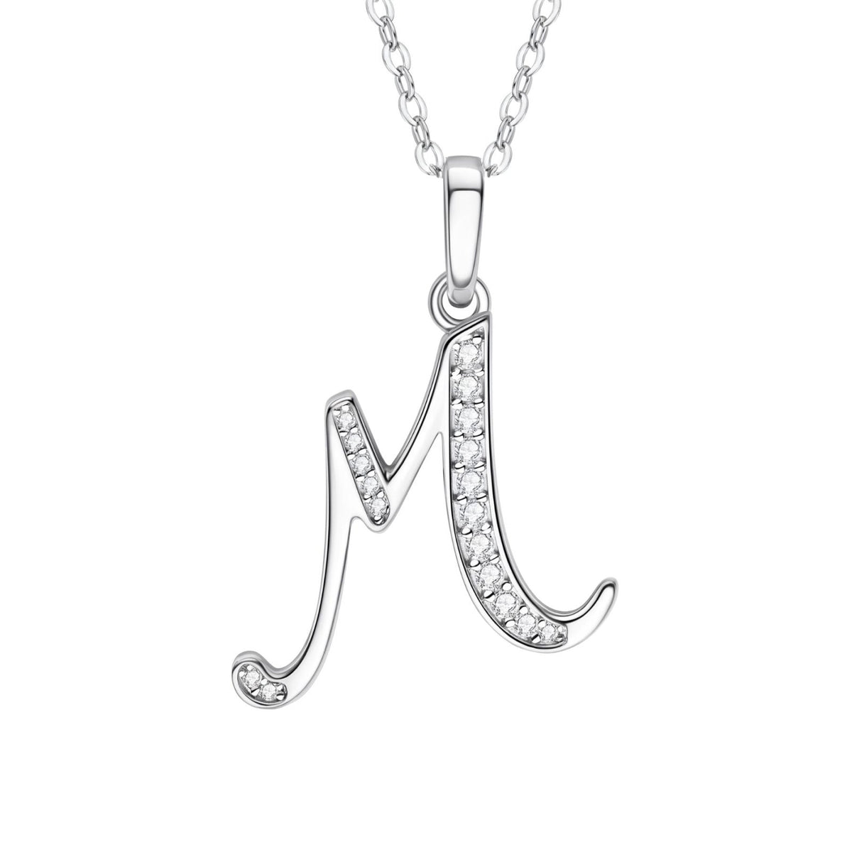 Collier initiale personnalisé pour femme, en cuivre argenté, pendentif lettre alphabet serti de zircons transparents