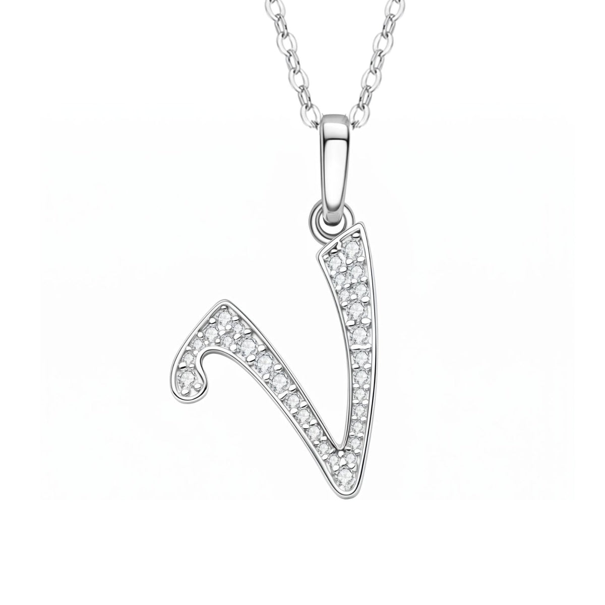 Collier initiale personnalisé pour femme, en cuivre argenté, pendentif lettre alphabet serti de zircons transparents