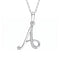 Collier initiale personnalisé pour femme, en cuivre argenté, pendentif lettre alphabet serti de zircons transparents