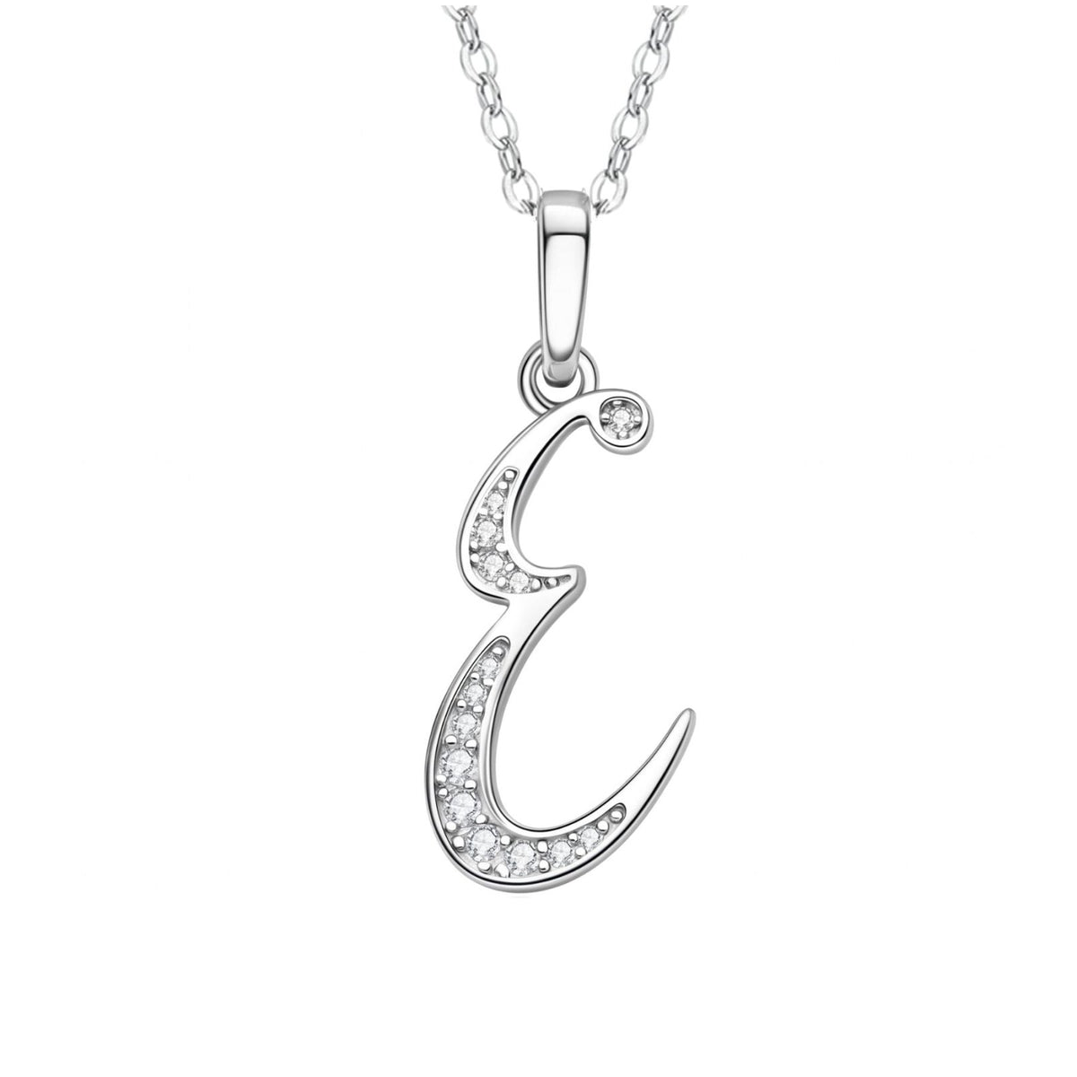 Collier initiale personnalisé pour femme, en cuivre argenté, pendentif lettre alphabet serti de zircons transparents