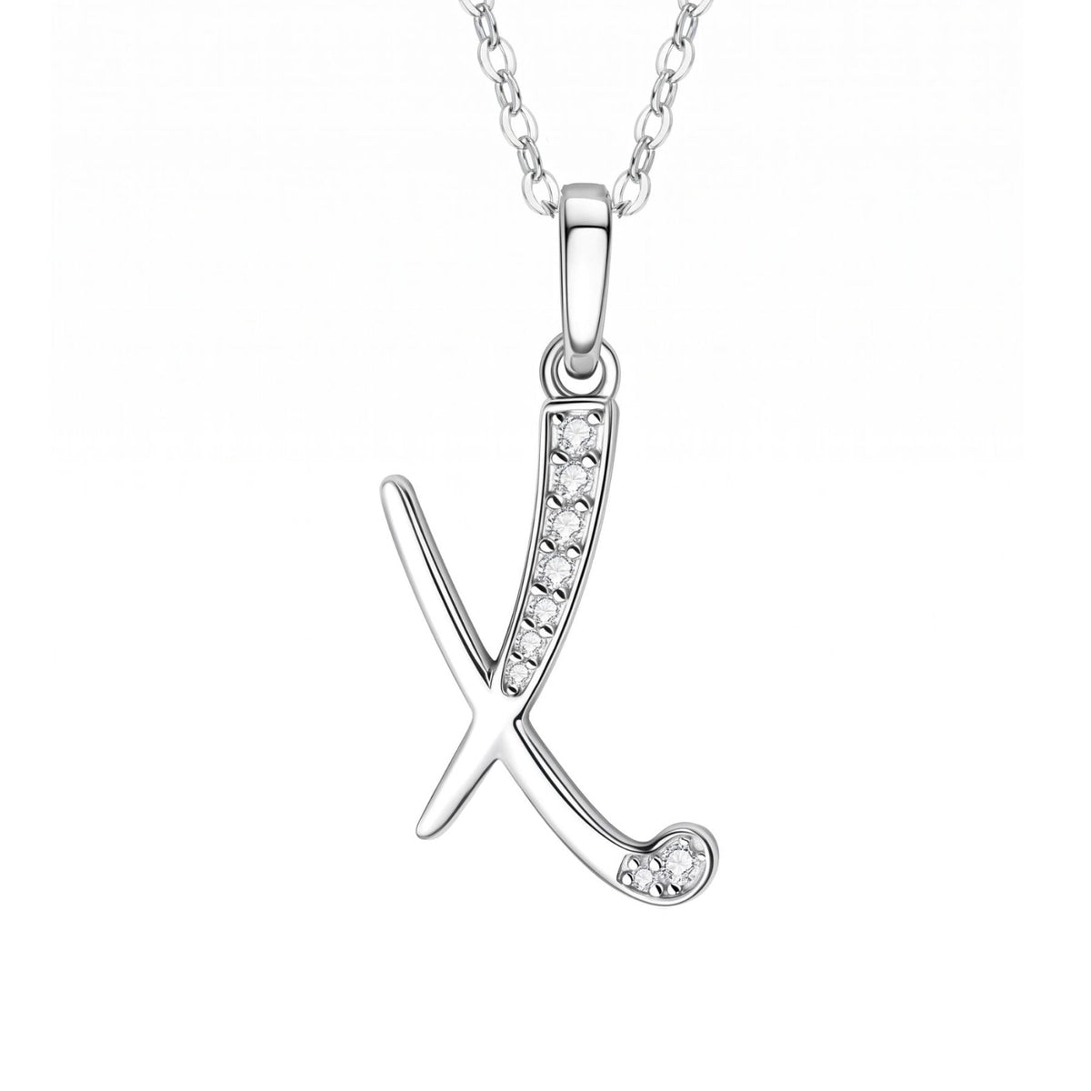 Collier initiale personnalisé pour femme, en cuivre argenté, pendentif lettre alphabet serti de zircons transparents