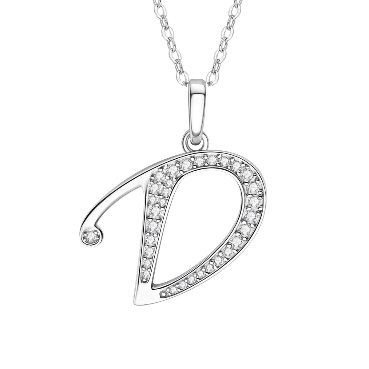 Collier initiale personnalisé pour femme, en cuivre argenté, pendentif lettre alphabet serti de zircons transparents