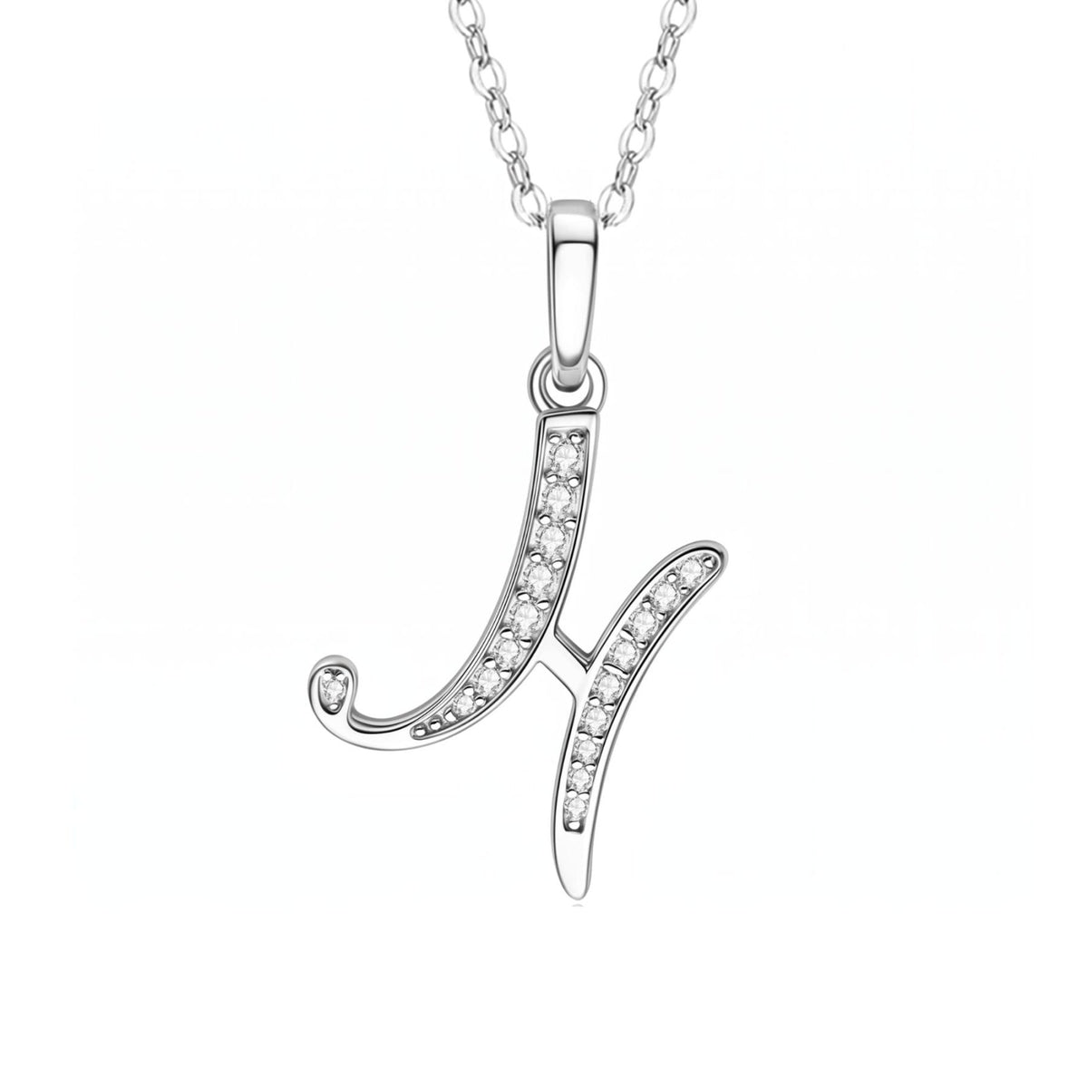 Collier initiale personnalisé pour femme, en cuivre argenté, pendentif lettre alphabet serti de zircons transparents