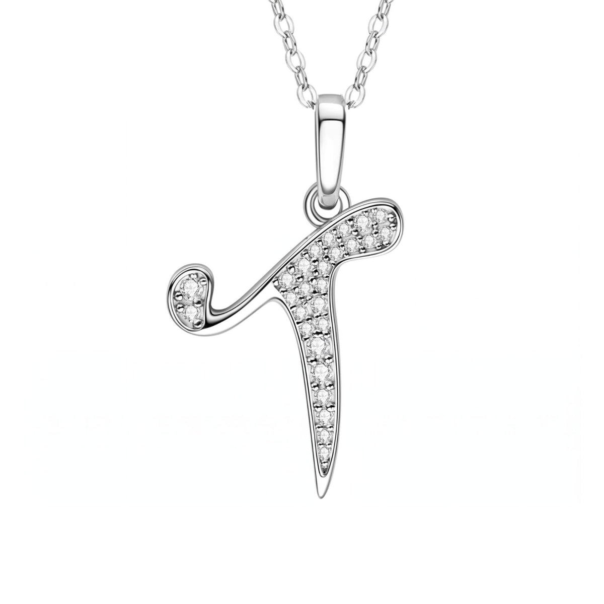 Collier initiale personnalisé pour femme, en cuivre argenté, pendentif lettre alphabet serti de zircons transparents