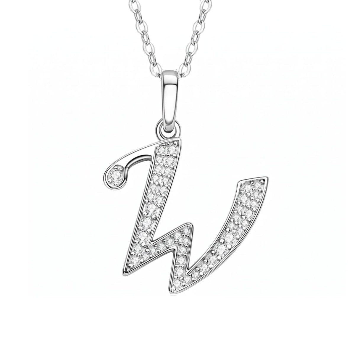 Collier initiale personnalisé pour femme, en cuivre argenté, pendentif lettre alphabet serti de zircons transparents