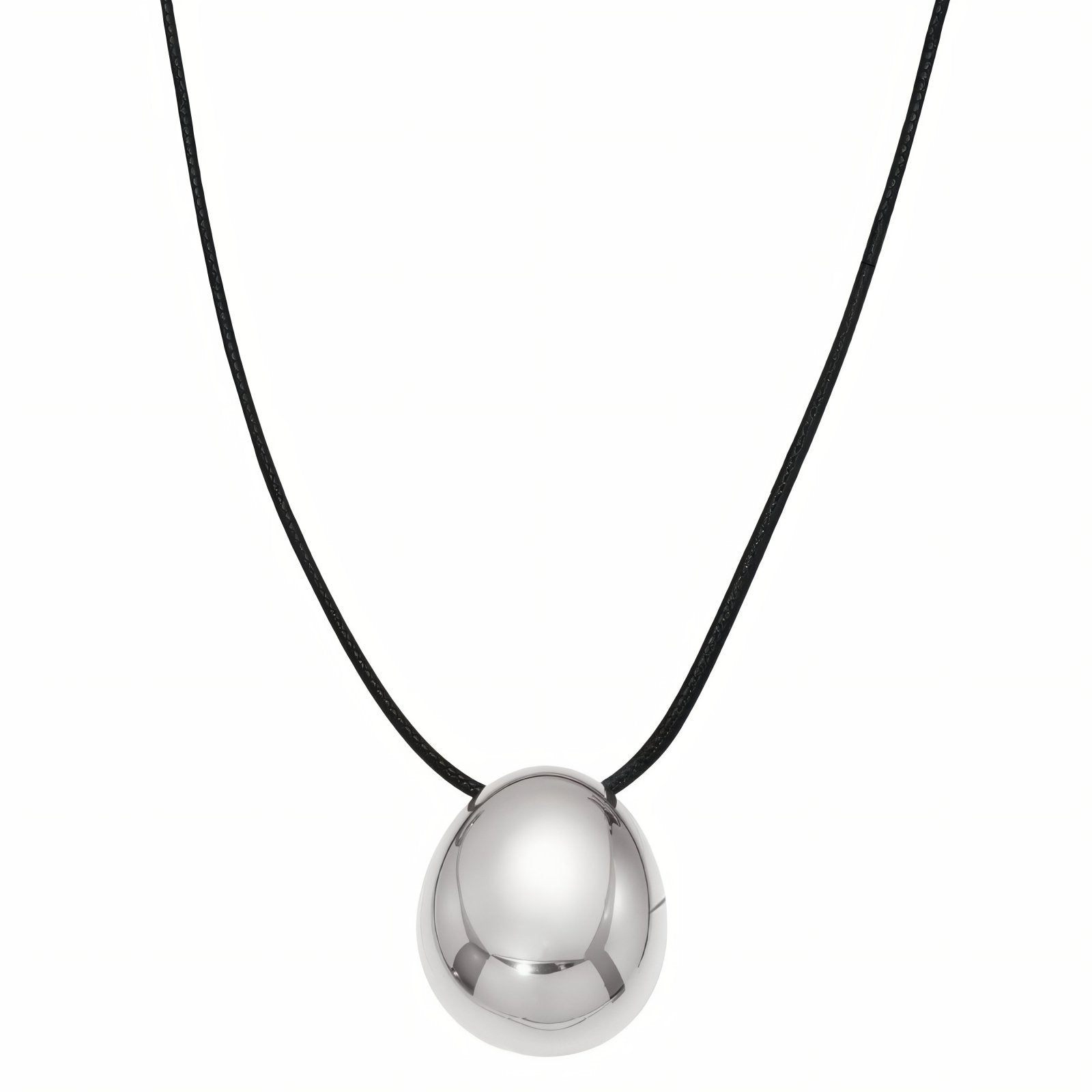 Collier long ajustable pour femme, avec pendentif goutte, en acier inoxydable