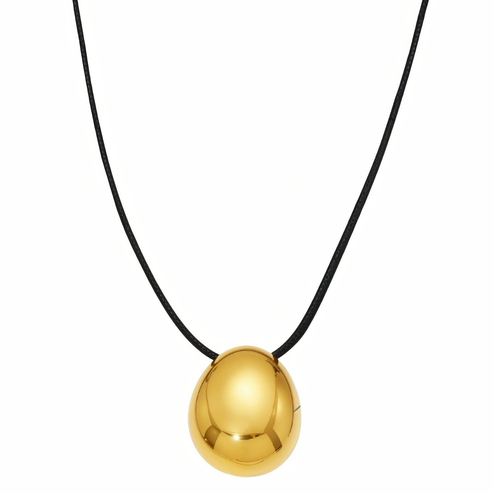 Collier long ajustable pour femme, avec pendentif goutte, en acier inoxydable