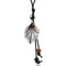 Collier long bohème pour femme, pendentif feuille en alliage et perles ambrées