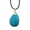 Collier long unisexe, pendentif goutte en turquoise naturelle bleue, cordon tressé avec fermoir aimanté