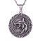 Collier loup pour homme, en acier inoxydable argenté, style viking