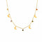 Collier lune dorée avec pierres zircon multicolores, chaîne fine plaquée or, modèle Serenity