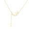 Collier lune suspendue en argent 925, zircon blanc et étoile dorée, modèle Addilyn