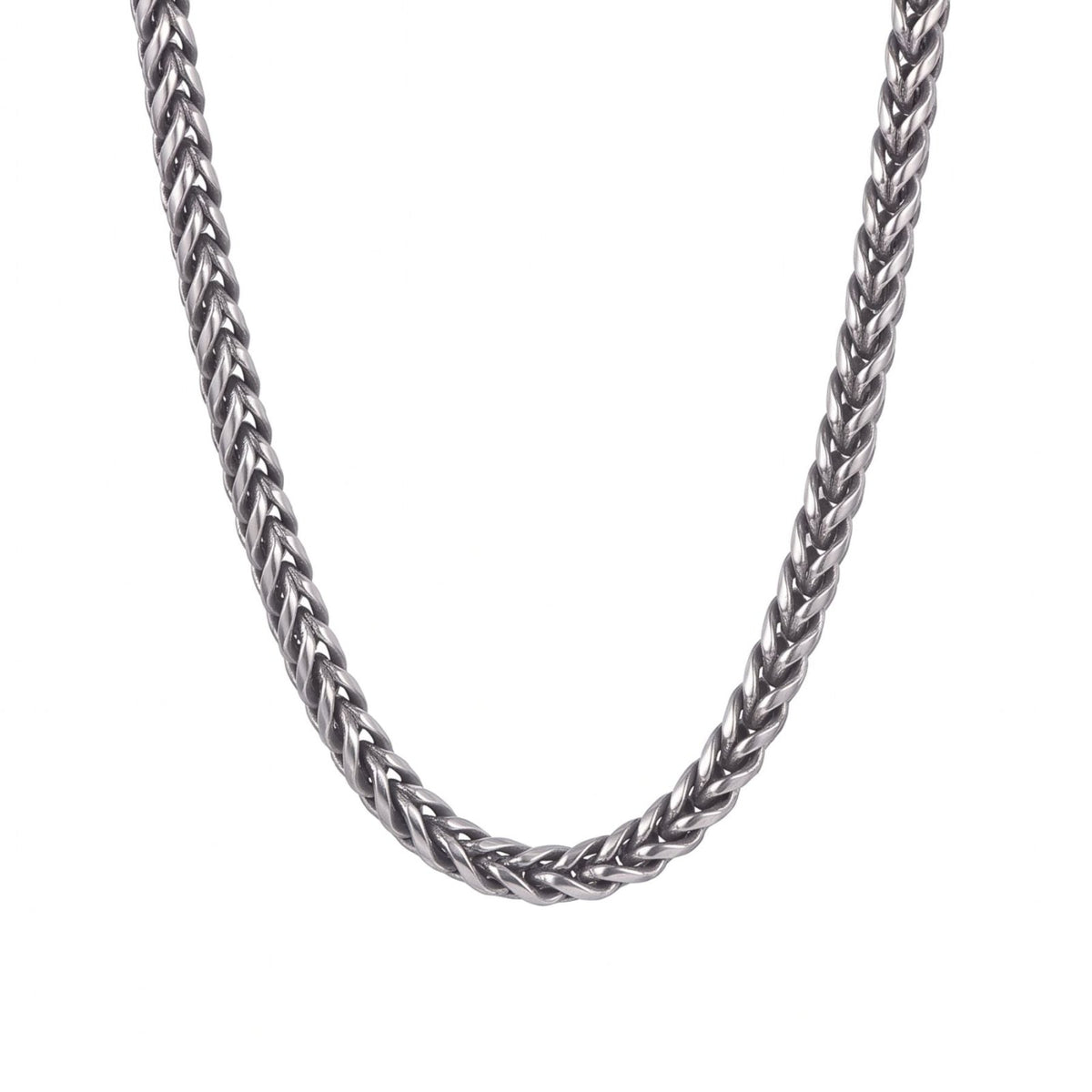 Collier maille spiga pour homme, en acier inoxydable, finition moderne et robuste