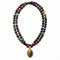 Collier Mala 108 perles, pierres naturelles multicolores et pendentif œil de tigre