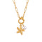 Collier marin pour femme, en acier inoxydable doré, pendentif étoile de mer avec perle