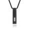 Collier masculin contemporain, pendentif noir mat et zircon, chaîne spiga, modèle Ozio