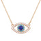 Collier mauvais oeil pour femme, en argent 925, avec zircons scintillants