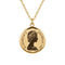 Collier médaille Reine Elizabeth II pour femme, en acier inoxydable doré, pendentif double face pièce australienne avec portrait royal et armoiries