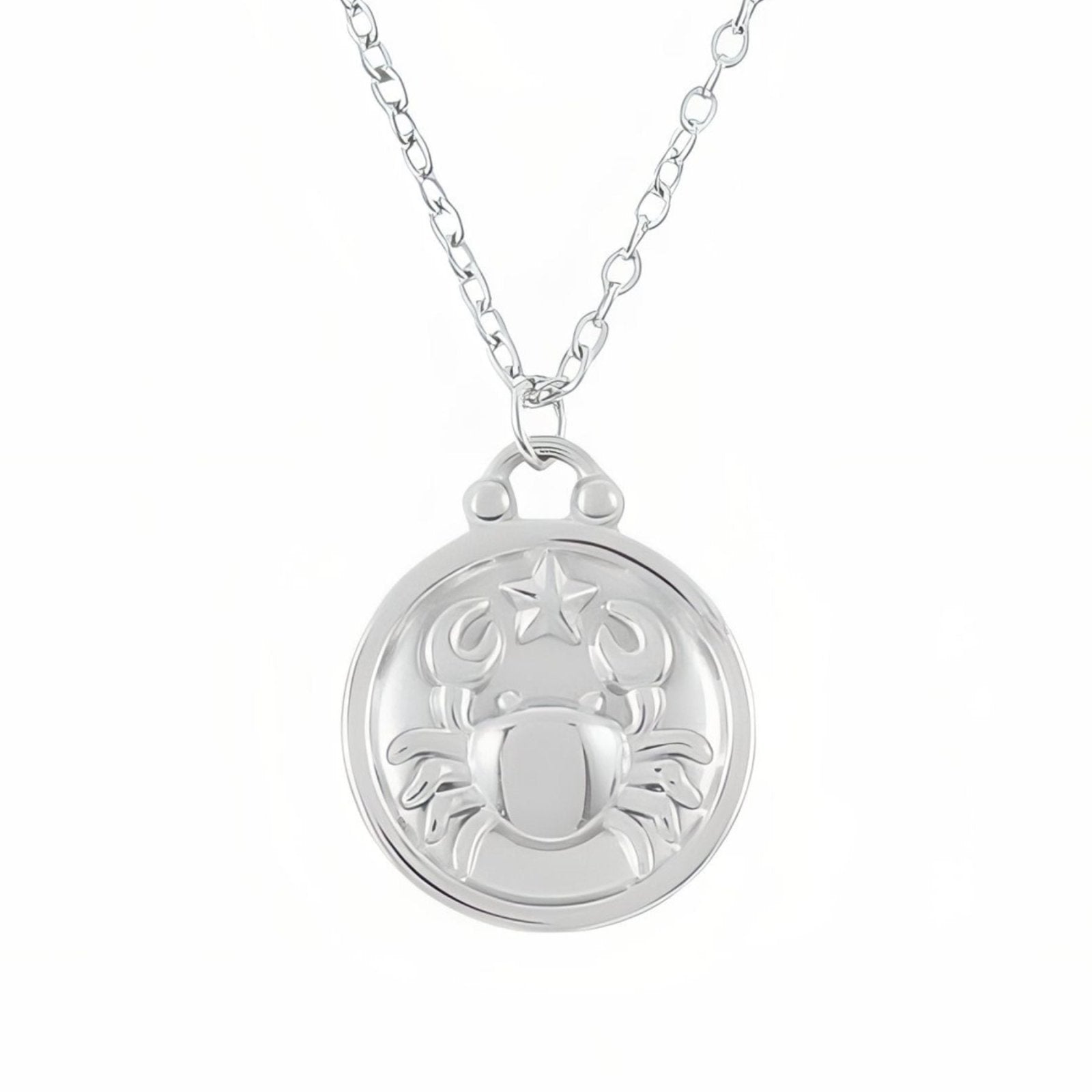 Collier médaille zodiaque réversible, signe astrologique et constellation, en acier inoxydable plaqué or 18K