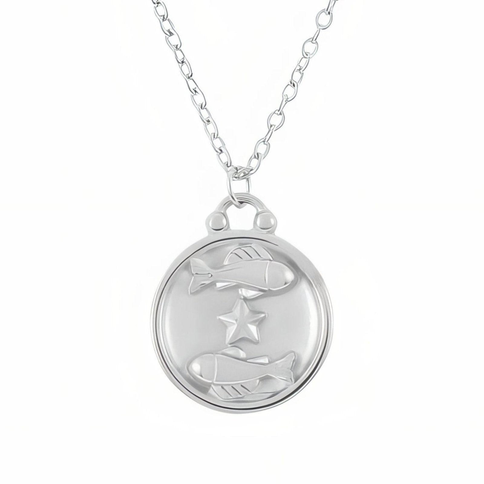 Collier médaille zodiaque réversible, signe astrologique et constellation, en acier inoxydable plaqué or 18K