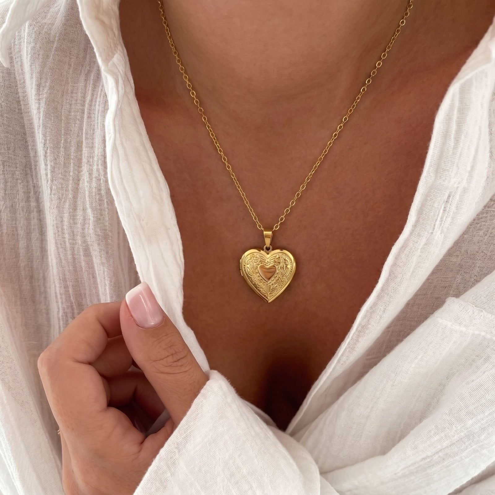 Collier médaillon photo personnalisé, pendentif cœur ouvrant, en acier inoxydable