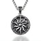 Collier médaillon solaire en acier inoxydable, style viking, pour homme, modèle Helios