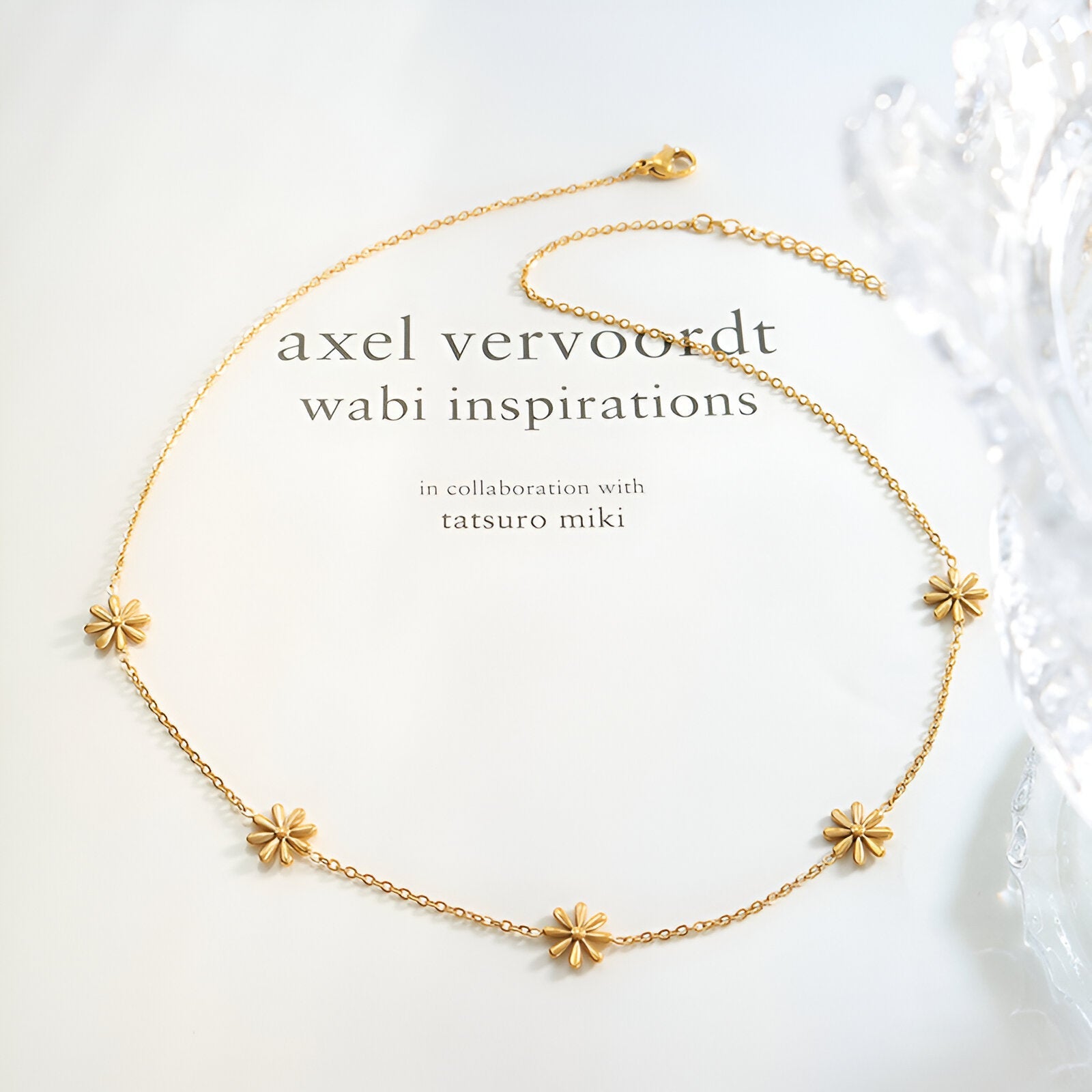 Collier minimaliste à petites pâquerettes dorées, en acier inoxydable, pour femme, modèle Alba