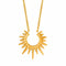Collier minimaliste pour femme, pendentif soleil doré, en acier inoxydable