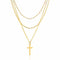 Collier multi - rangs avec pendentif croix et perles blanches, modèle Kovalenko