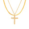 Collier multi rangs croix pour femme, pendentif zircon, chaîne ajustable 42–47 cm, modèle Myriam