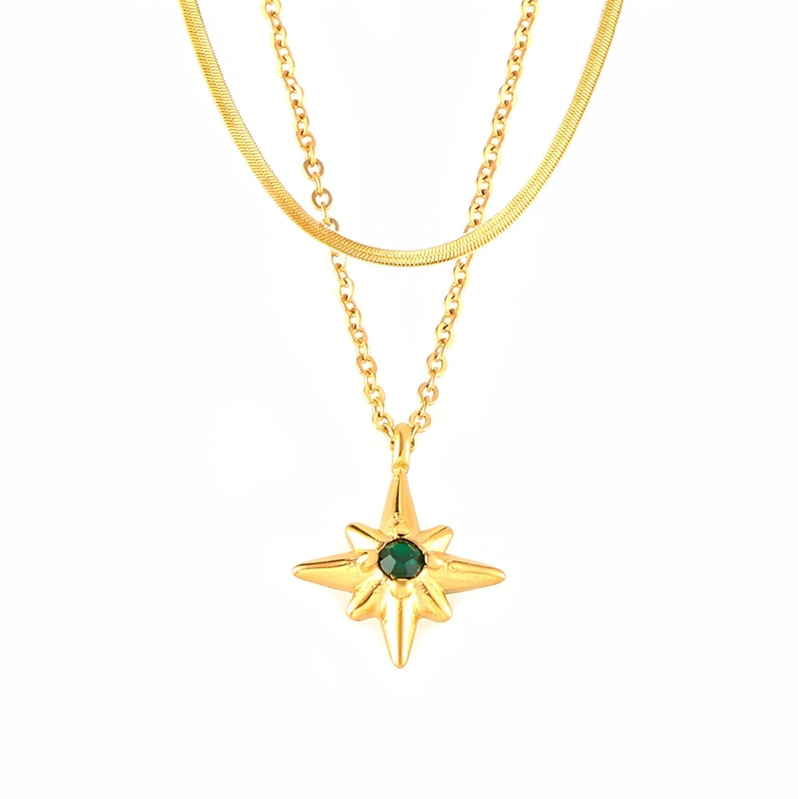 Collier multi rangs, pendentif étoile, style minimaliste moderne, modèle Mélanie